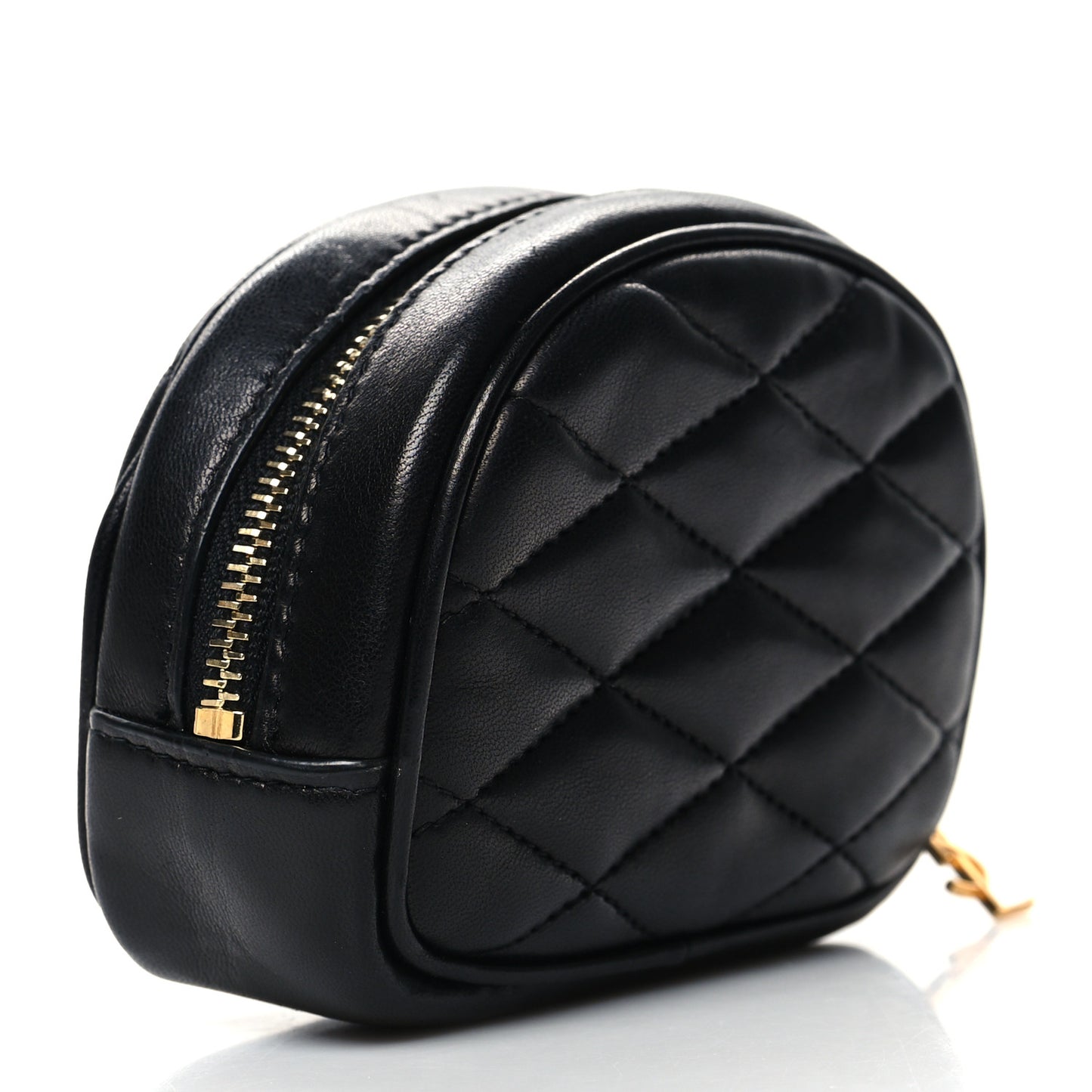 Lambskin Quilted Lolita Cosmetic Pouch Black