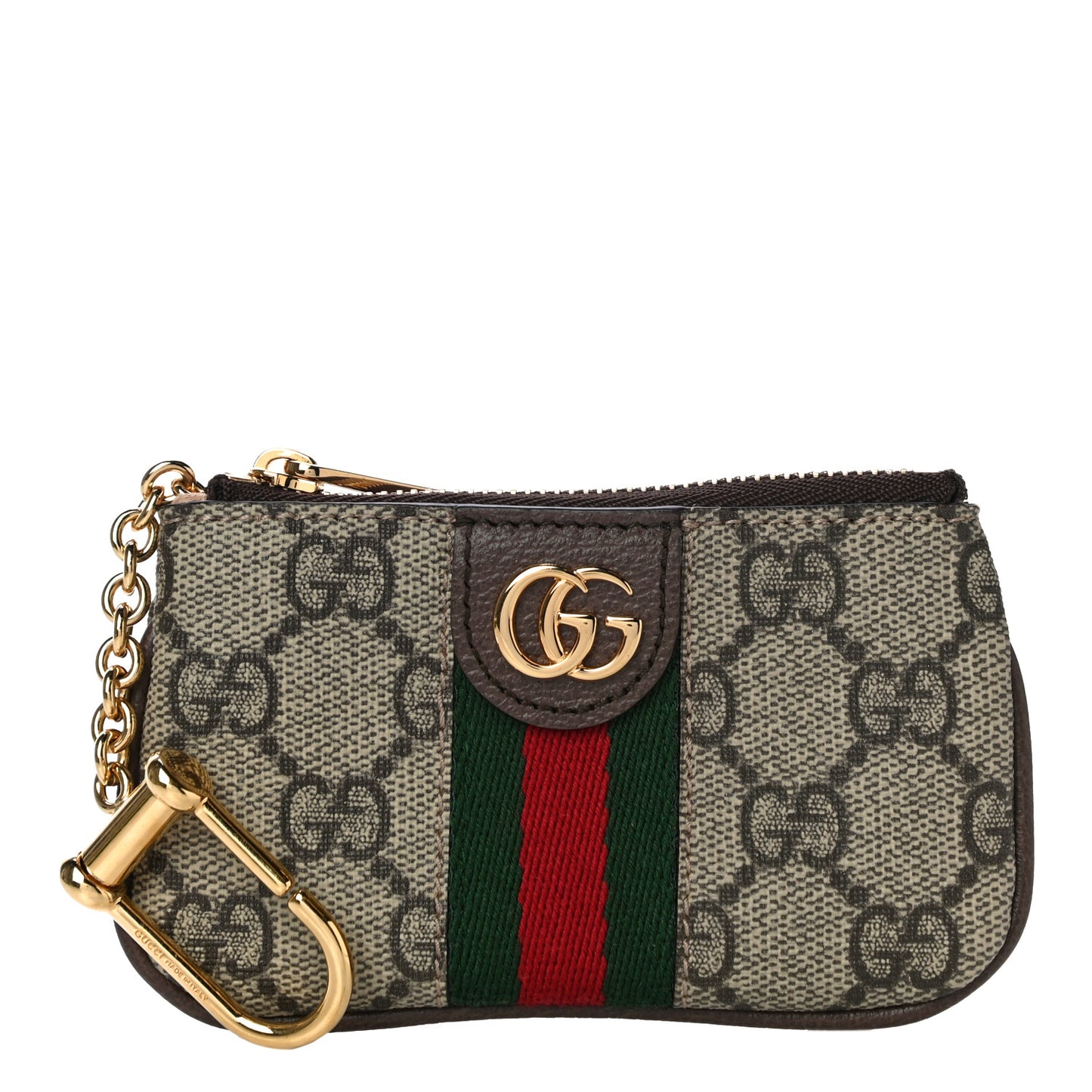GG Supreme Monogram Web Ophidia Key Case Beige New Acero