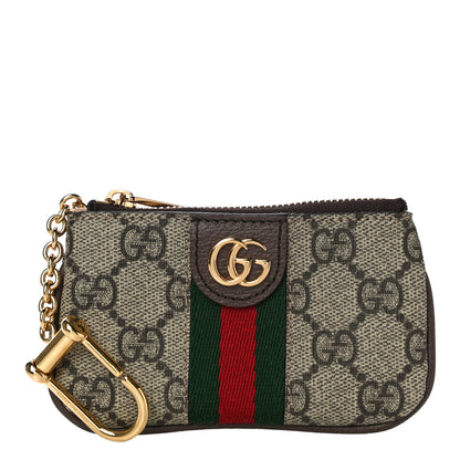 Gucci GG Supreme Monogram Web Ophidia Key Case Beige New Acero 1 of 11