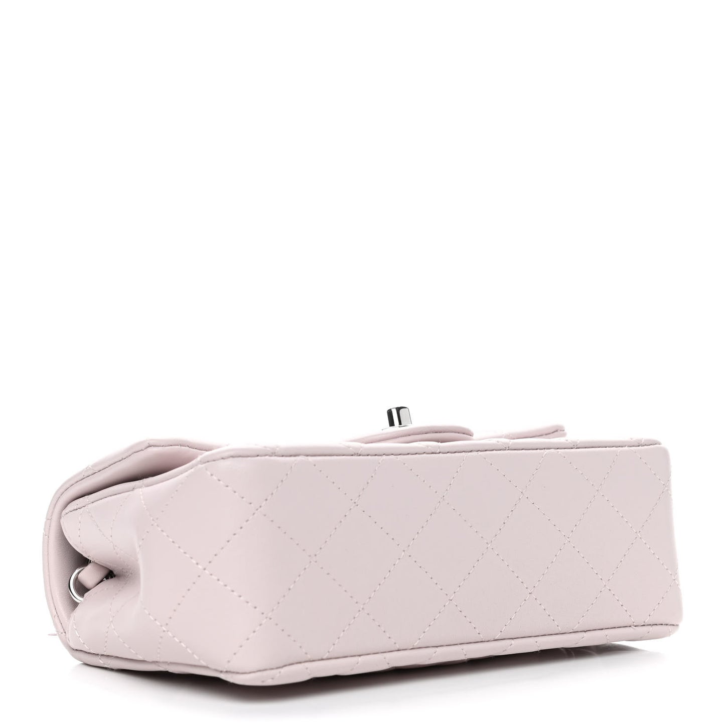 Lambskin Quilted Mini Rectangular Flap Light Purple