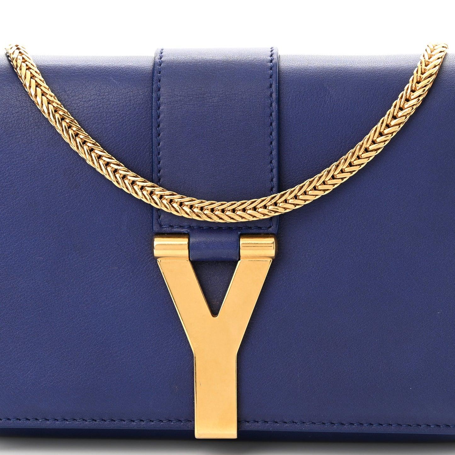 Calfskin Small Classic Y Satchel Blue