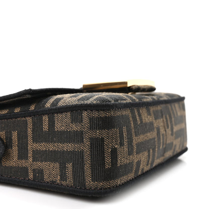 Fendi Fabric Jacquard FF 1974 Mini Baguette Tobacco Moro Black 9 of 10