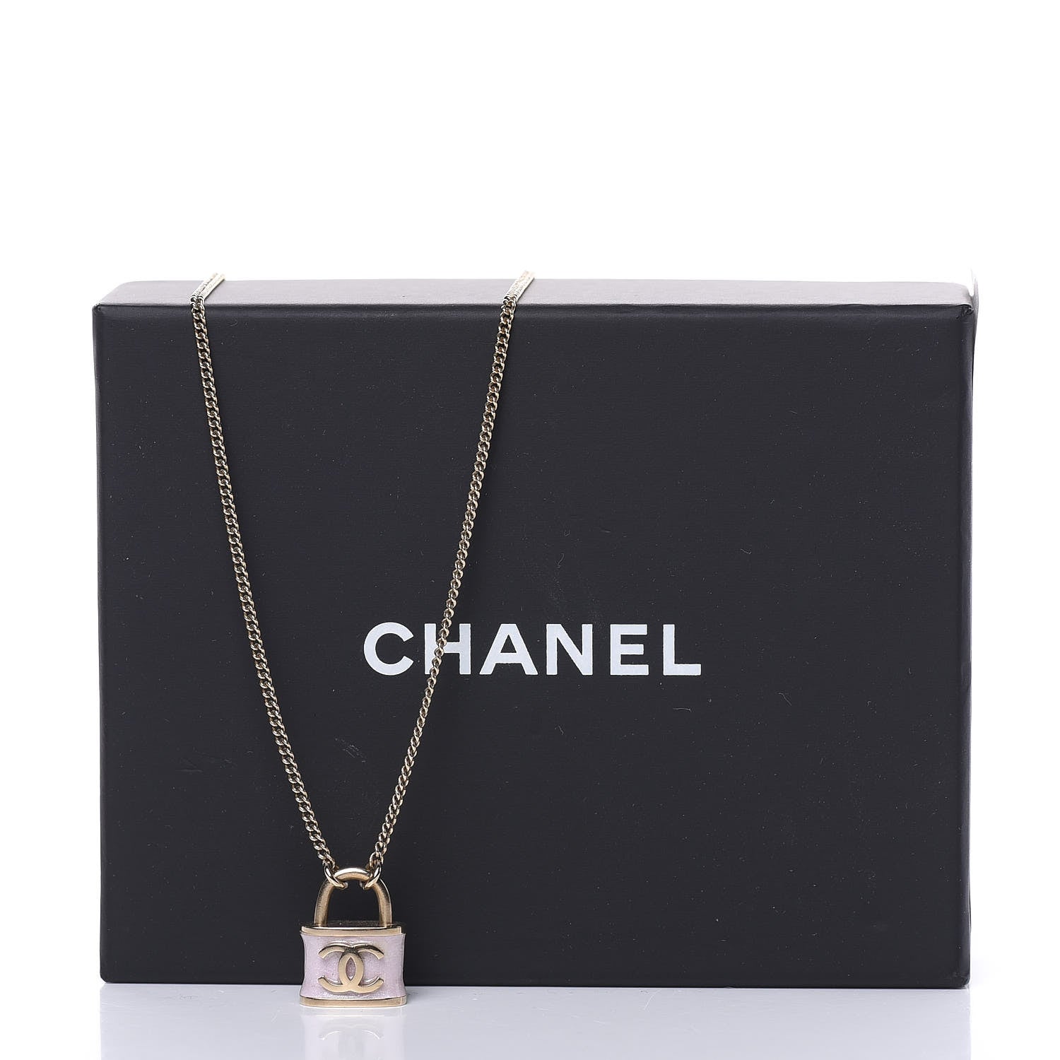 Chanel Resin Lock Necklace Pink 6 of 6