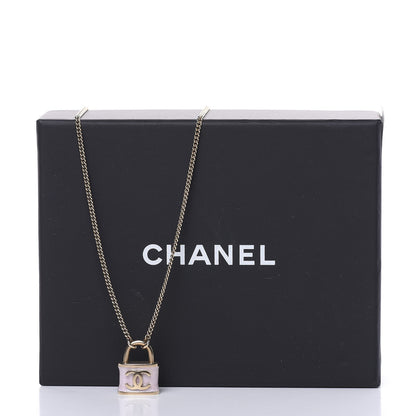 Chanel Resin Lock Necklace Pink 6 of 6