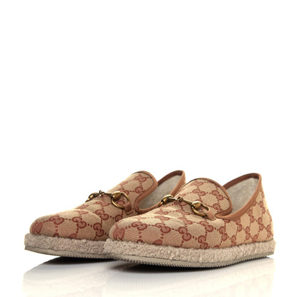 Gucci GG Monogram Womens Fria Horsebit Loafers 36 Beige Ruggine 2 of 8