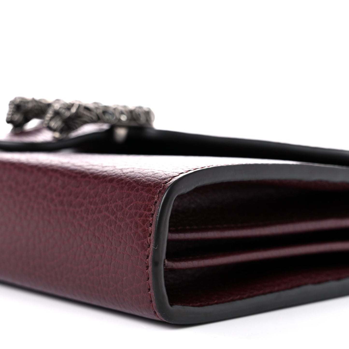 Dollar Calfskin Crystal Mini Dionysus Chain Wallet Vintage Bordeaux