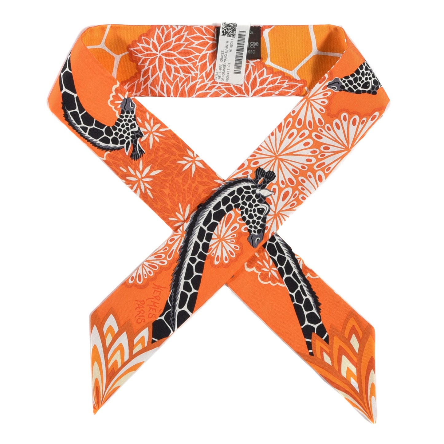 Silk The Three Graces Twilly Orange Mangue Anthracite