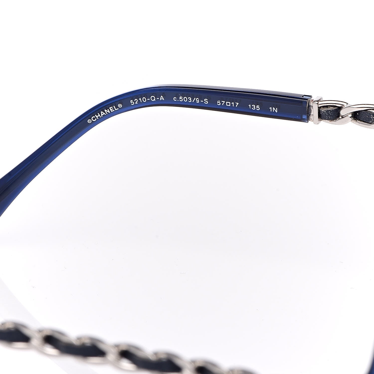Chanel Lambskin Square Chain Sunglasses 5210-Q Blue 6 of 8
