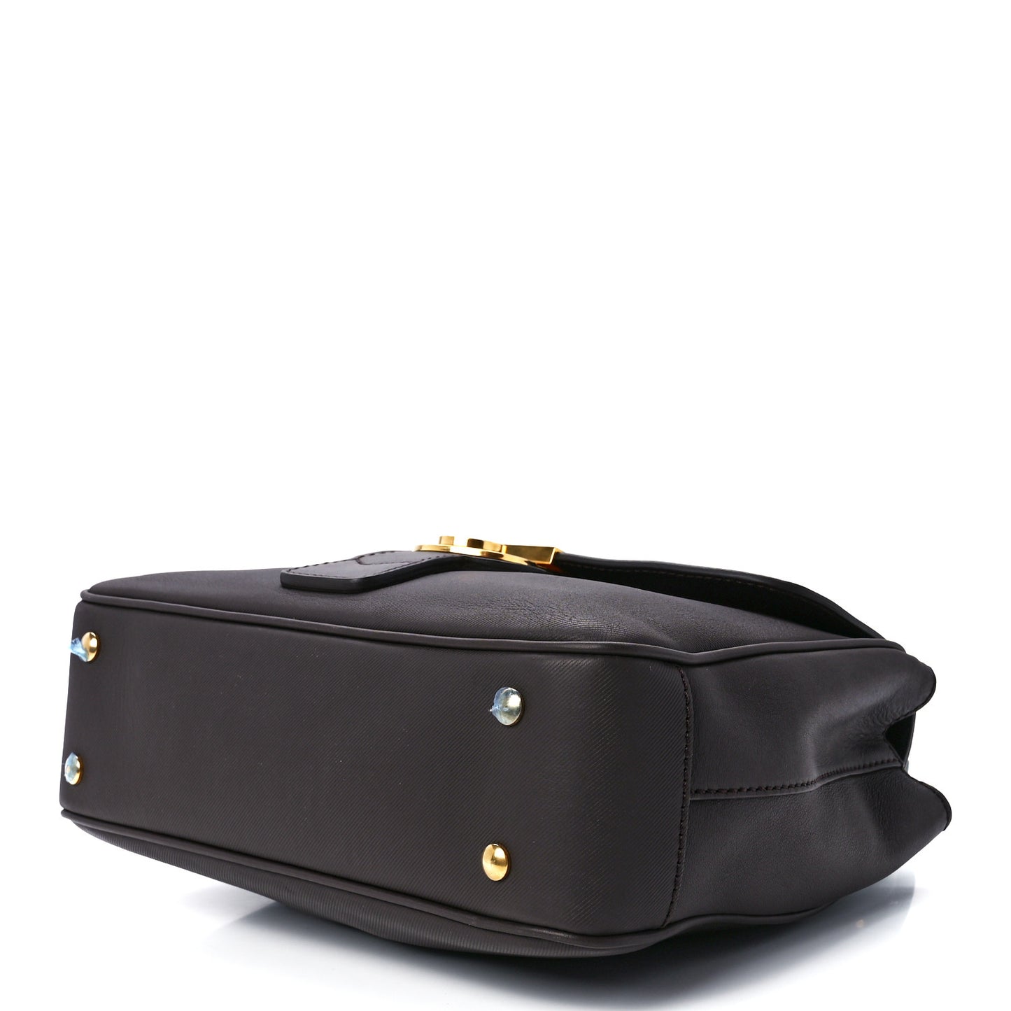 Trench Calfskin Medium DK88 Top Handle Bag Dark Chocolate
