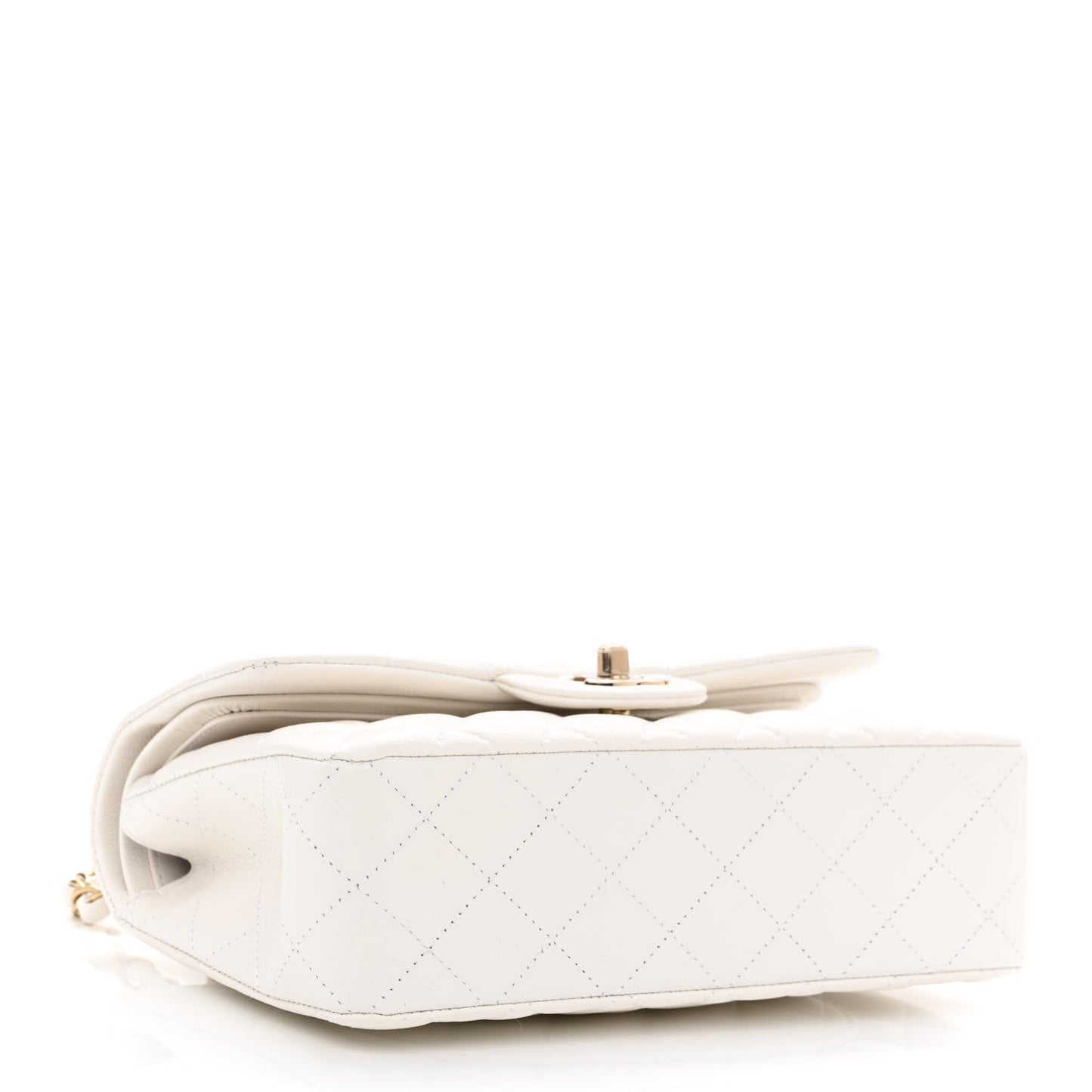 Caviar Quilted Small Double Flap White