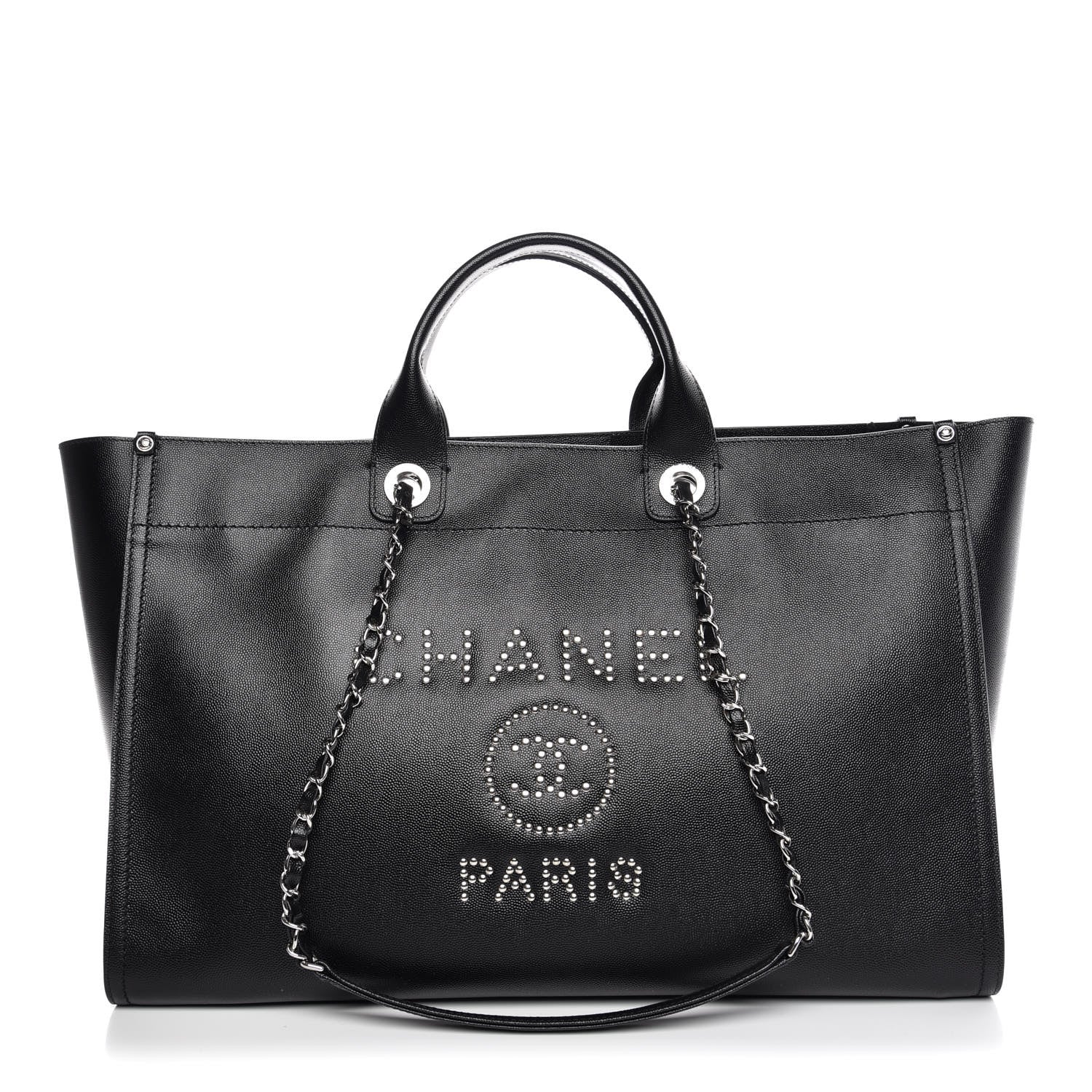 Chanel Caviar Extra Large Studded Deauville Tote Black 1 of 9