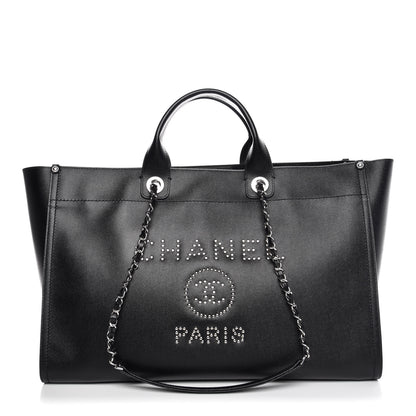Chanel Caviar Extra Large Studded Deauville Tote Black 1 of 9