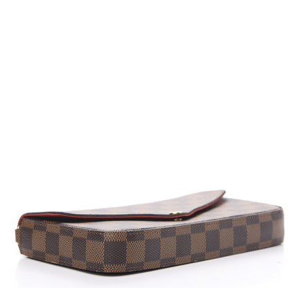 Louis Vuitton Damier Ebene Pochette Felicie Chain Wallet 3 of 9