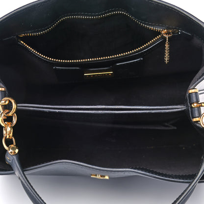 Dolce & Gabbana Smooth Calfskin Small DG Amore Satchel Bag Black 4 of 14