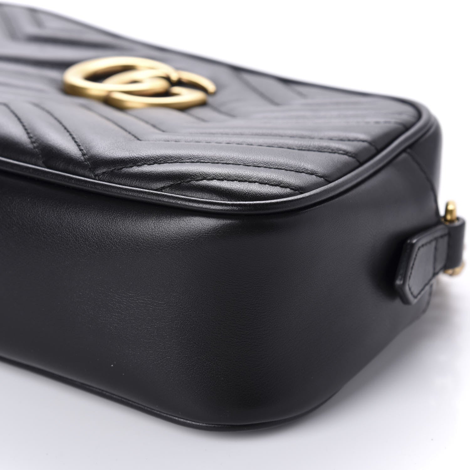 Gucci Calfskin Matelasse Small GG Marmont Chain Shoulder Bag Black 7 of 10
