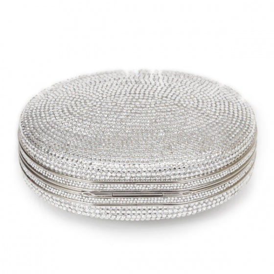 Crystal Diamond Look Evening Bag Silver