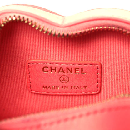 Chanel Lambskin Quilted CC In Love Heart Waist Belt Bag With Chain Pink 7 of 9
