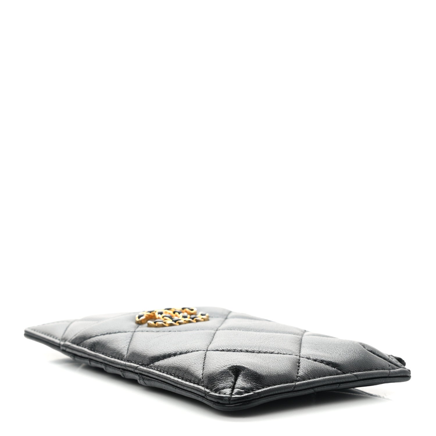Chanel Lambskin Quilted Chanel 19 Phone and Card Holder Black 4 of 7