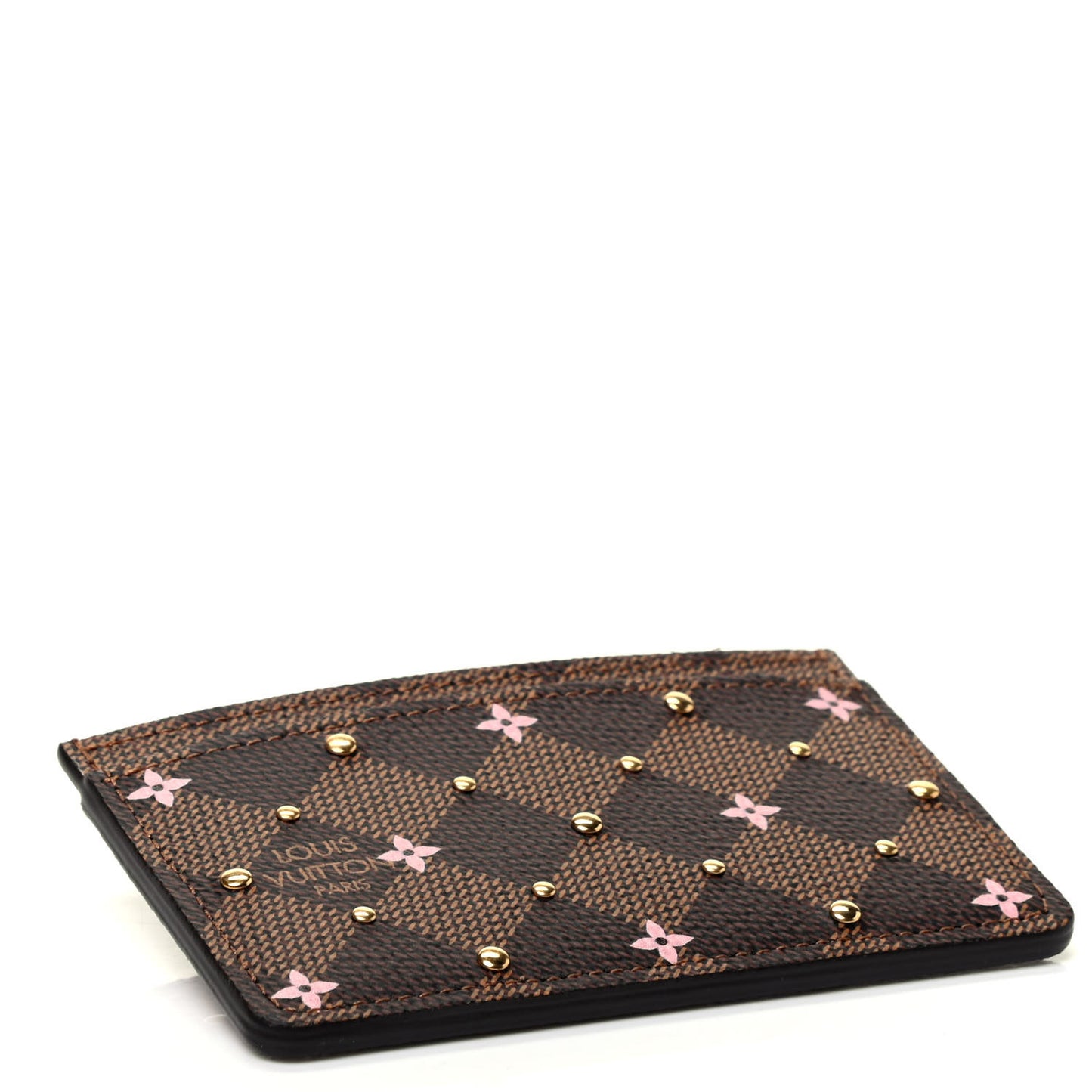 Damier Ebene Studded Card Holder