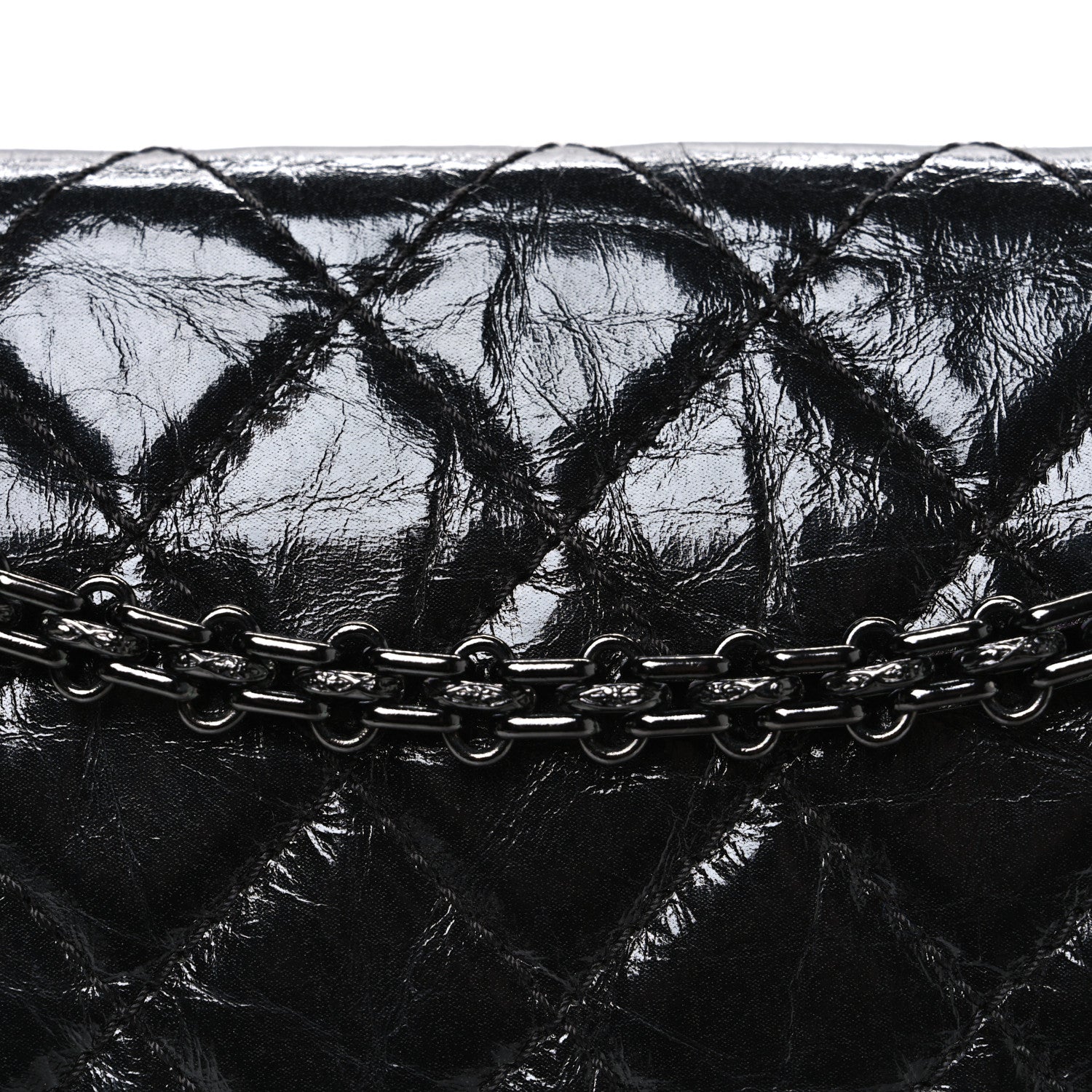 Chanel Metallic Aged Calfskin Quilted 2.55 Reissue 226 Flap So Black 7 of 9