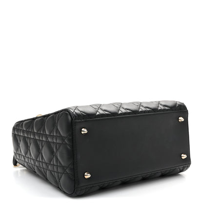 Christian Dior Lambskin Cannage Medium Lady Dior Black Black 4 of 9