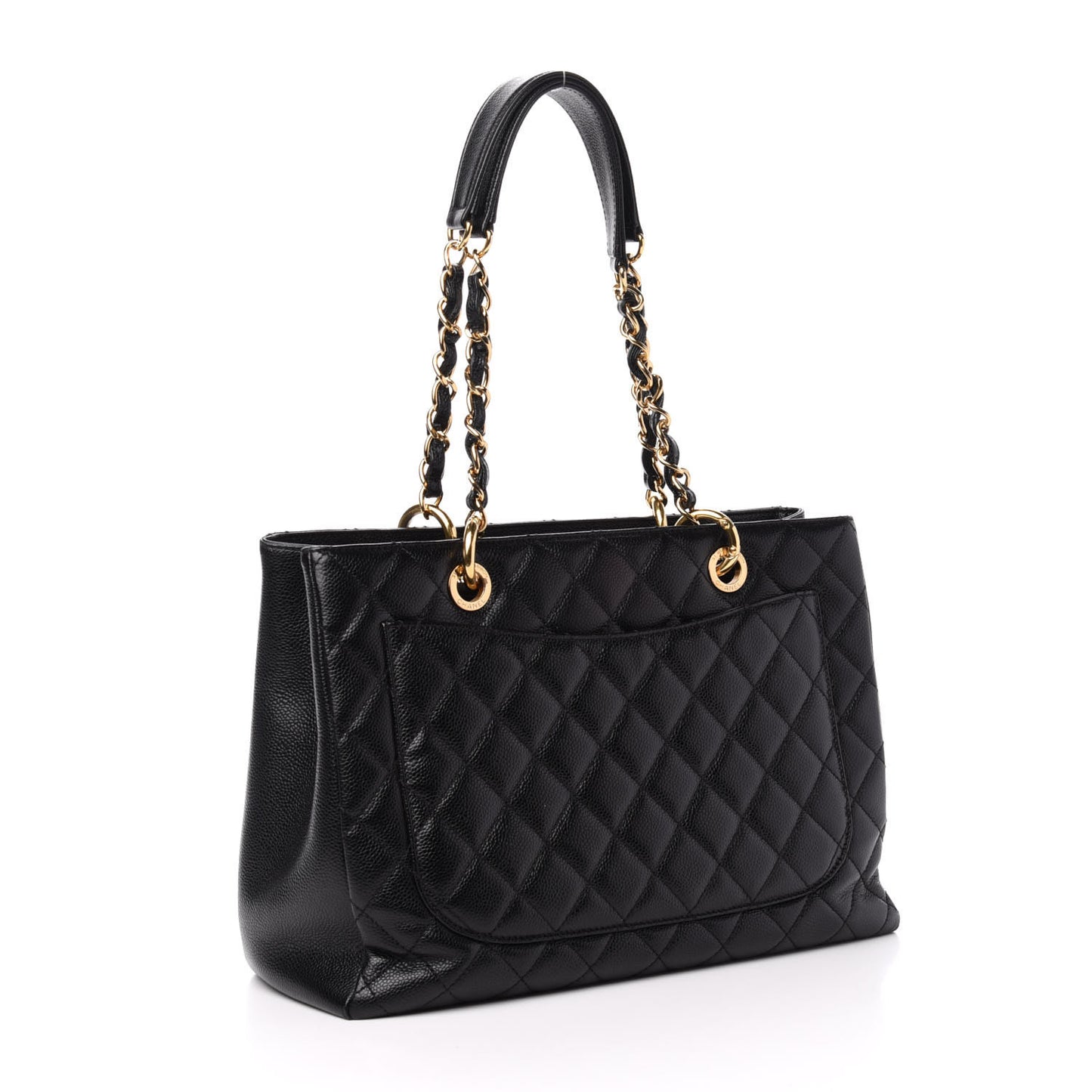 Caviar Quilted Grand Shopping Tote GST Black