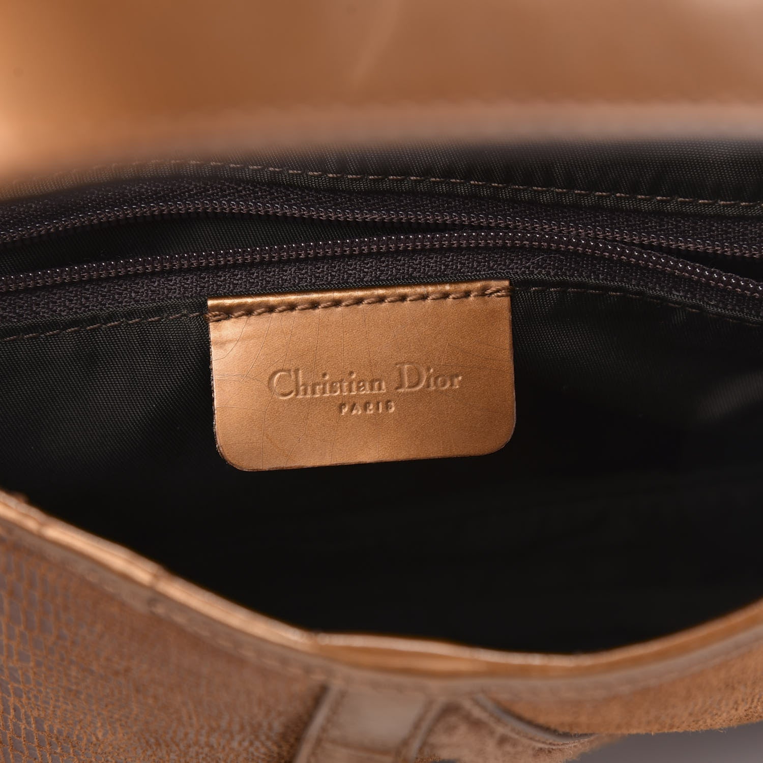 Christian Dior Lizard Double Saddle Bag Brown 6 of 10