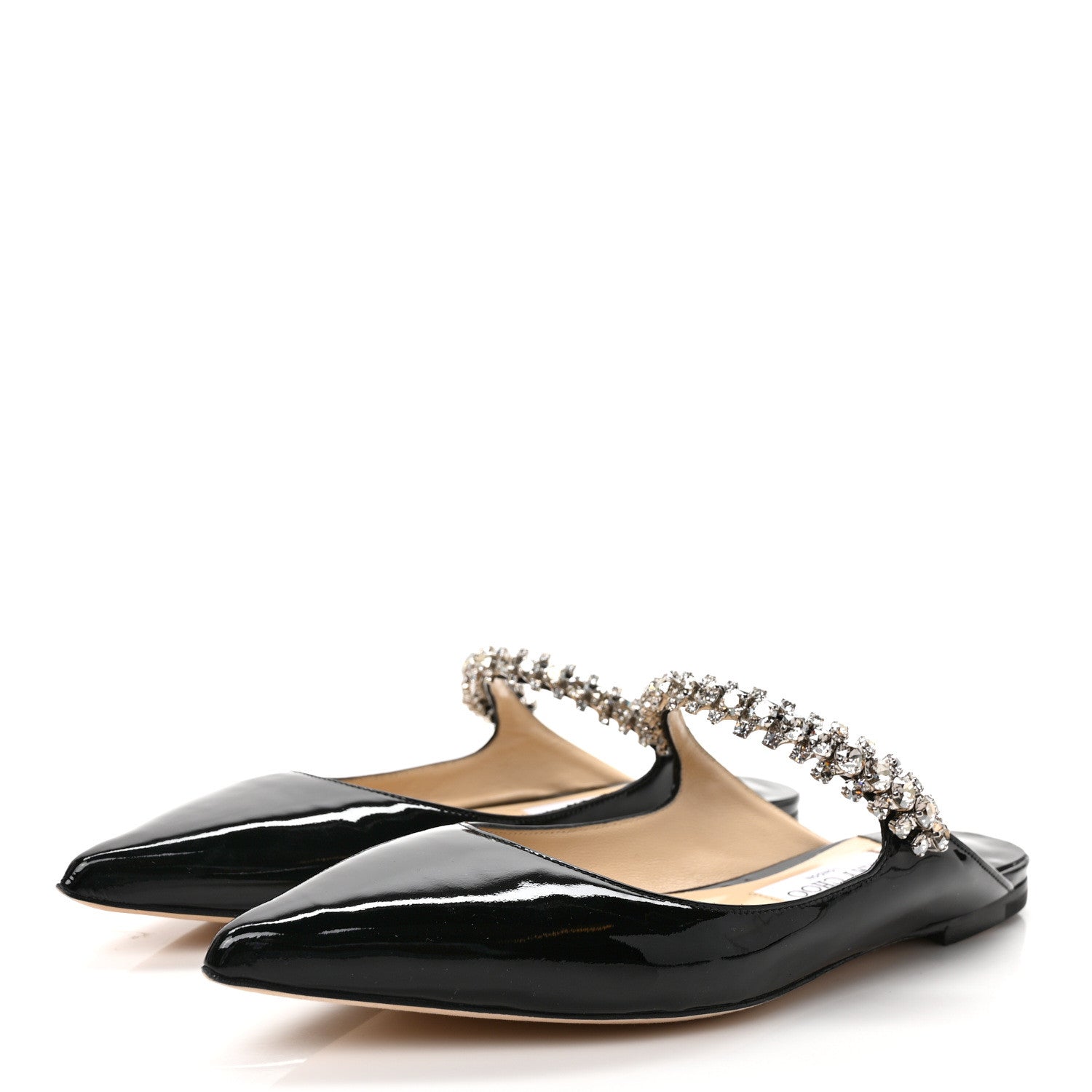 Jimmy Choo Patent Calfskin Bing 100 Mules 38 Black 3 of 8