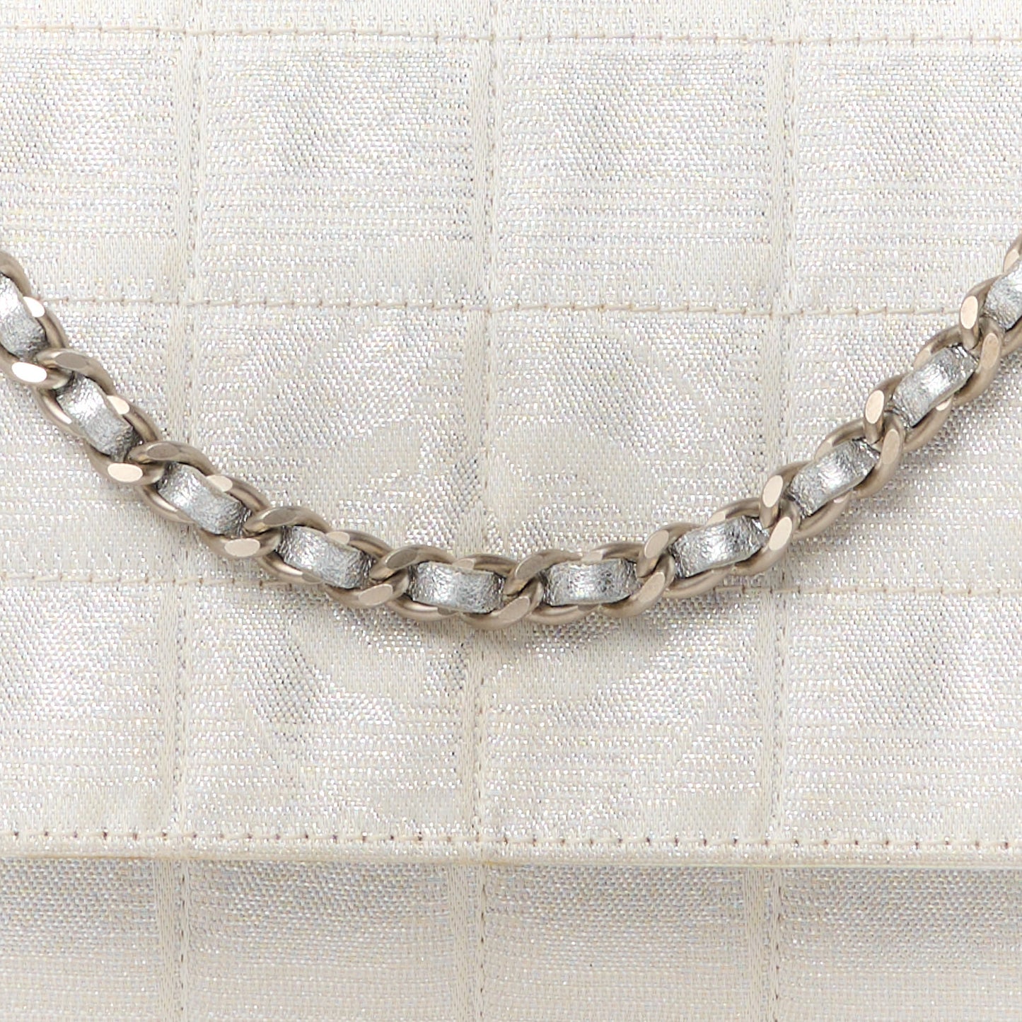 Nylon Travel Wallet On Chain WOC Metallic Silver