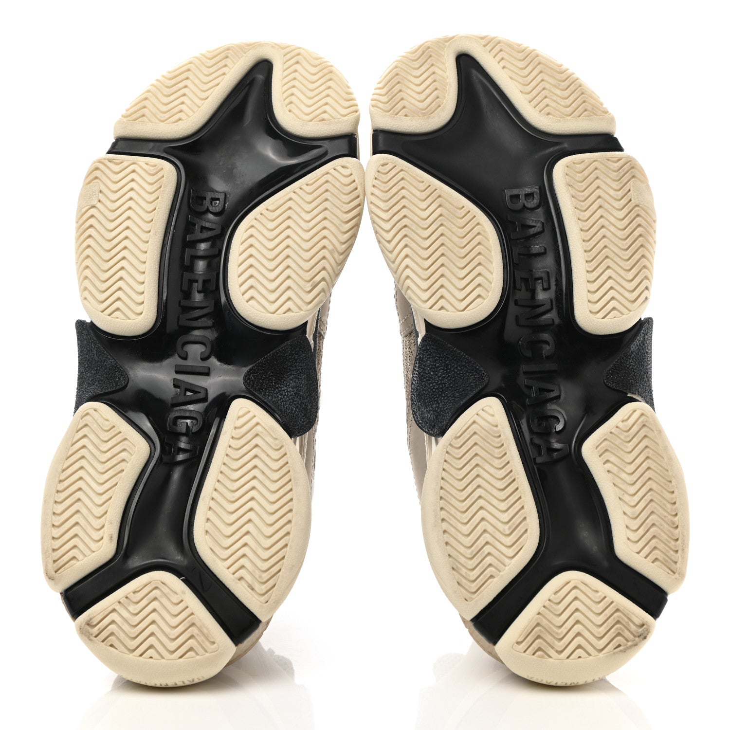 Balenciaga Fabric Mesh Womens Triple S Sneakers 36 Beige Black 5 of 11