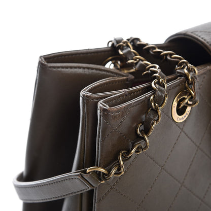 Chanel Lambskin Around The Corner Medium Shopping Tote Khaki 17 of 17
