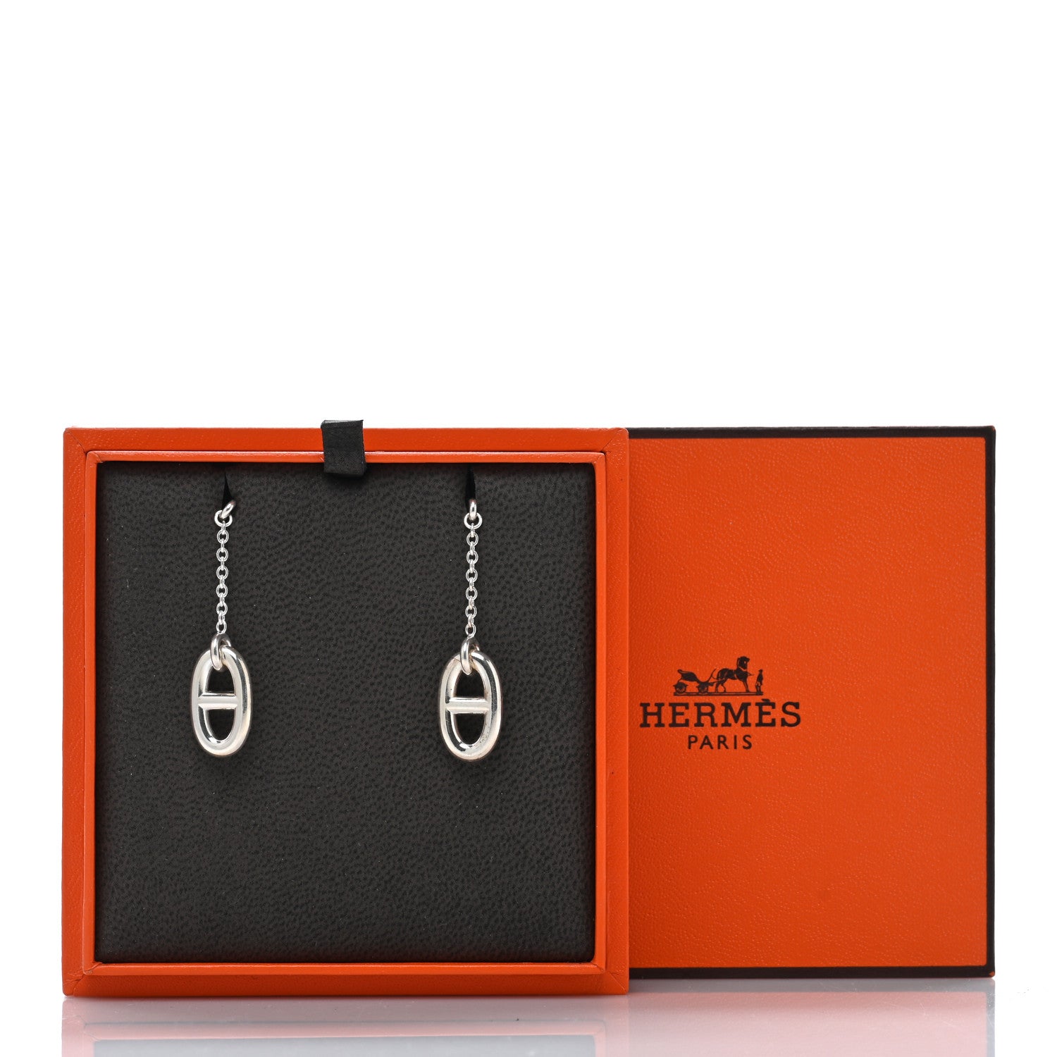 Hermes Sterling Silver Farandole Drop Earrings 5 of 5