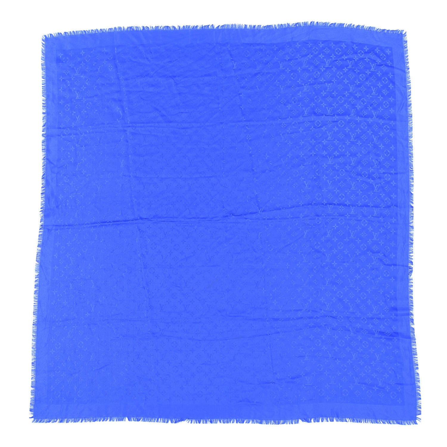 Louis Vuitton Wool Silk Monogram Shawl Blue 1 of 5