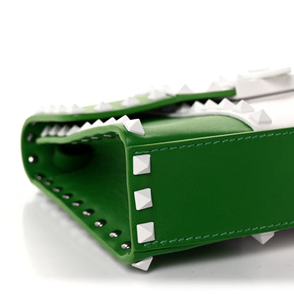 Valentino Garavani Vitello Colorblock Medium Free Rockstud Flip Lock Crossbody Bag Peppermint White 6 of 7