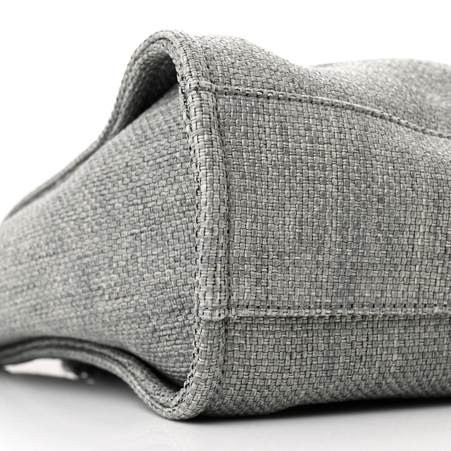 Chanel Woven Straw Raffia Small Deauville Tote Charcoal 9 of 10