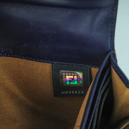 Fendi Patent Zucchino Continental Wallet Navy 8 of 9