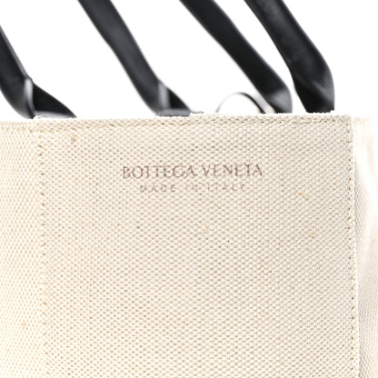 Bottega Veneta Canvas Intrecciato Large Arco Tote Beige Black 7 of 9