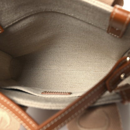 Chloe Linen Calfskin Small Woody Ribbon Tote With Strap Soft Tan 5 of 9