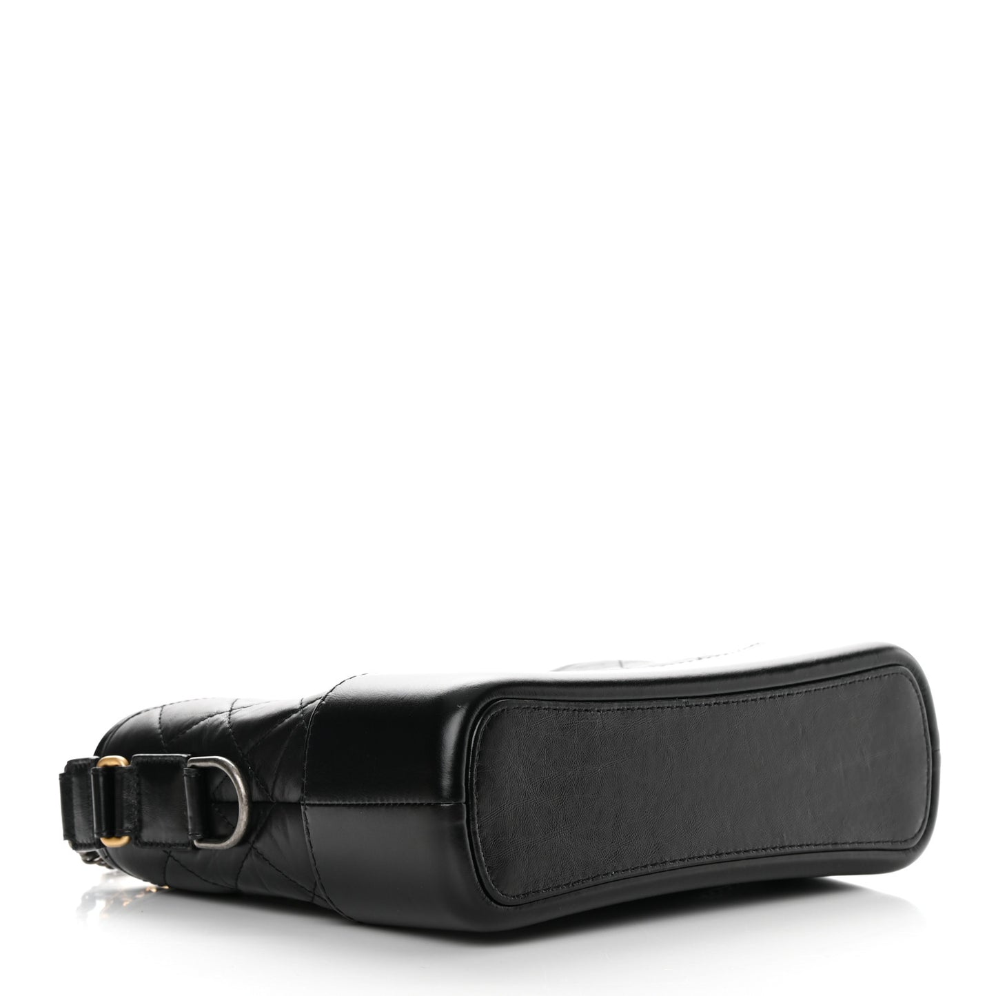 Aged Calfskin Quilted New Medium Gabrielle Hobo Black