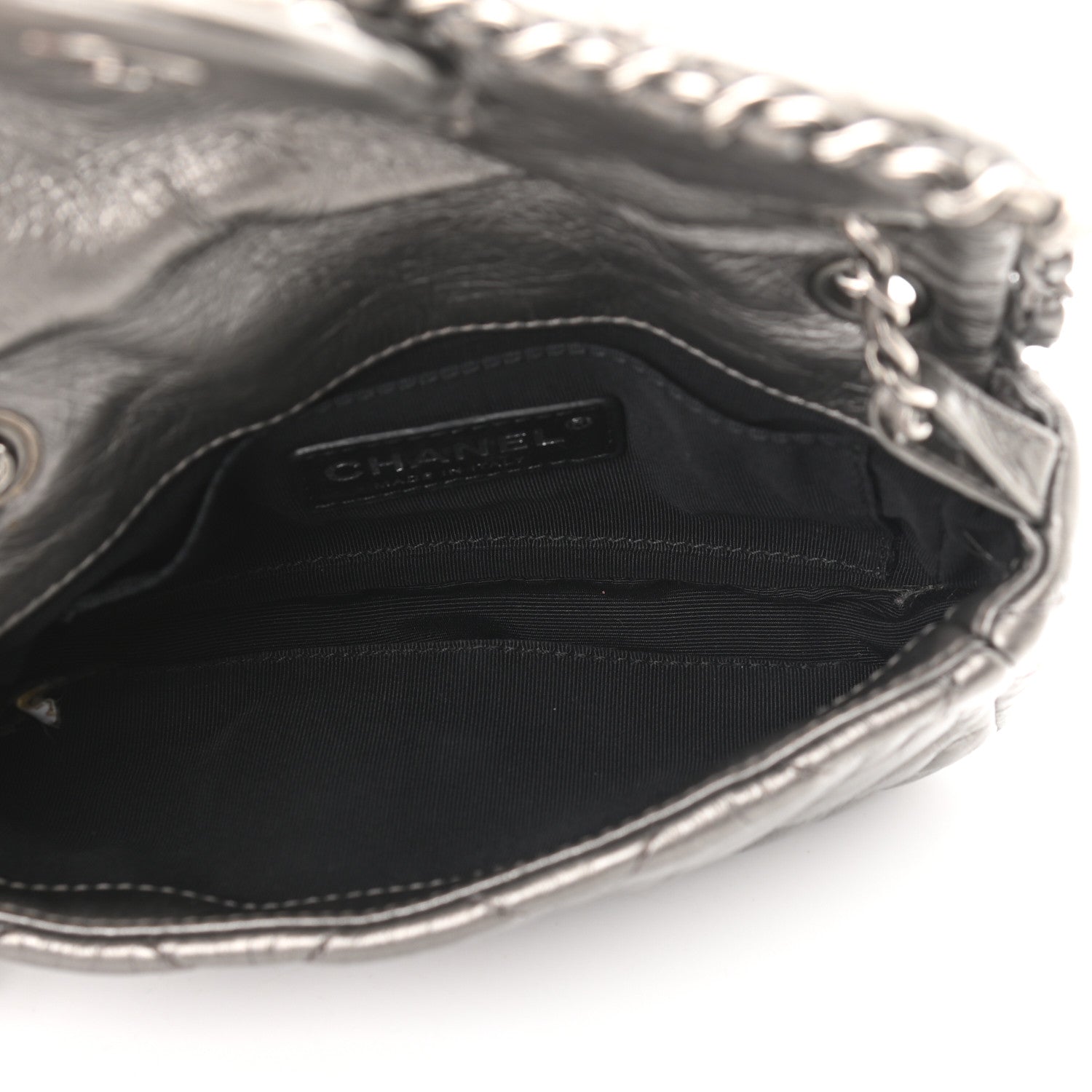 Chanel Metallic Calfskin Mini Chain Me Flap Silver 5 of 9