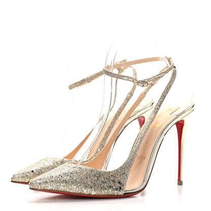 Christian Louboutin Glitter PVC Optichoc 100 Pumps 37.5 Platine 3 of 7