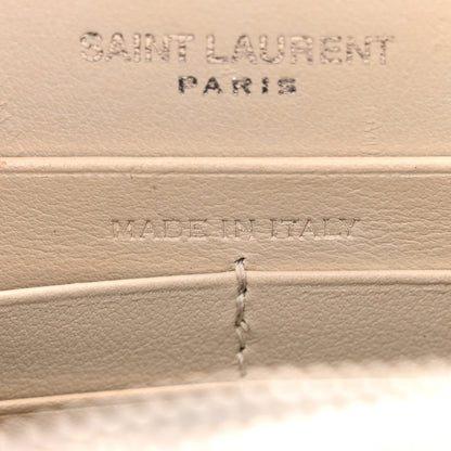 Saint Laurent Calfskin Crocodile Embossed Kate Monogram Tassel Chain Wallet Crema Soft 7 of 14