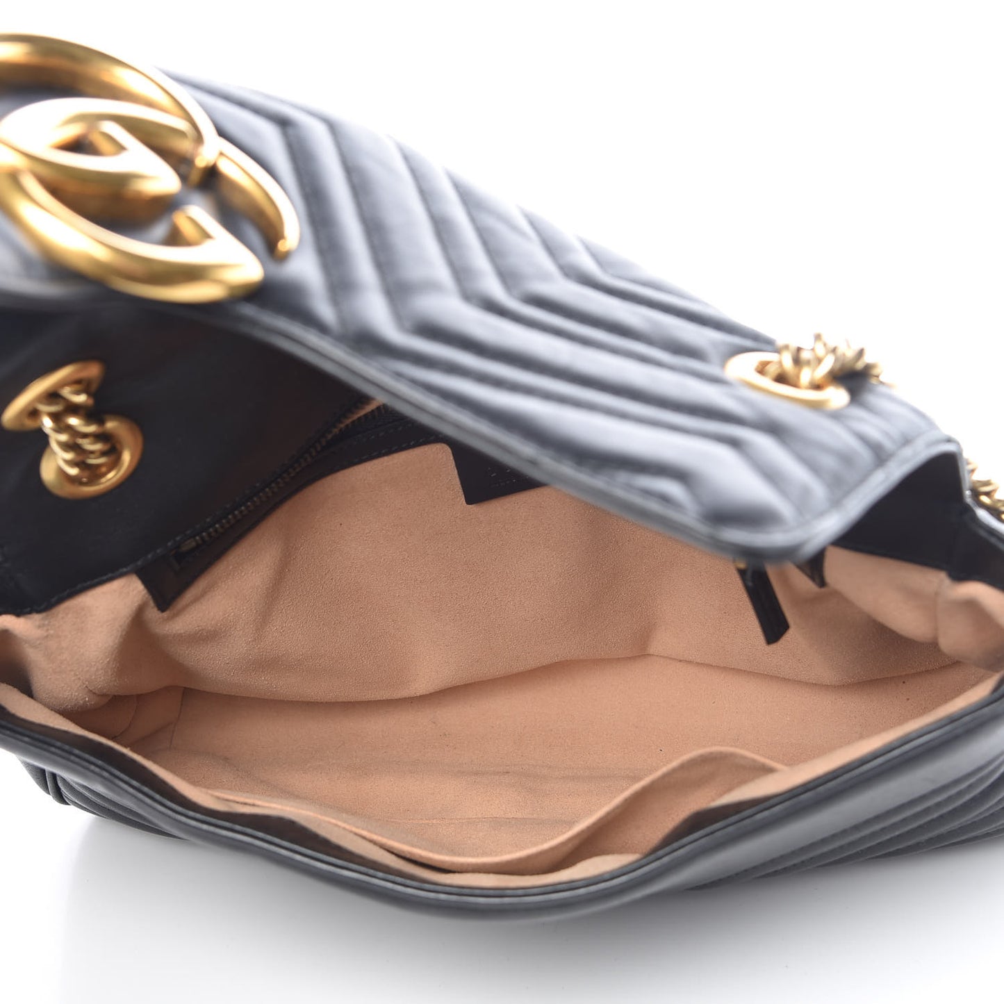 Calfskin Matelasse Medium GG Marmont Shoulder Bag Black