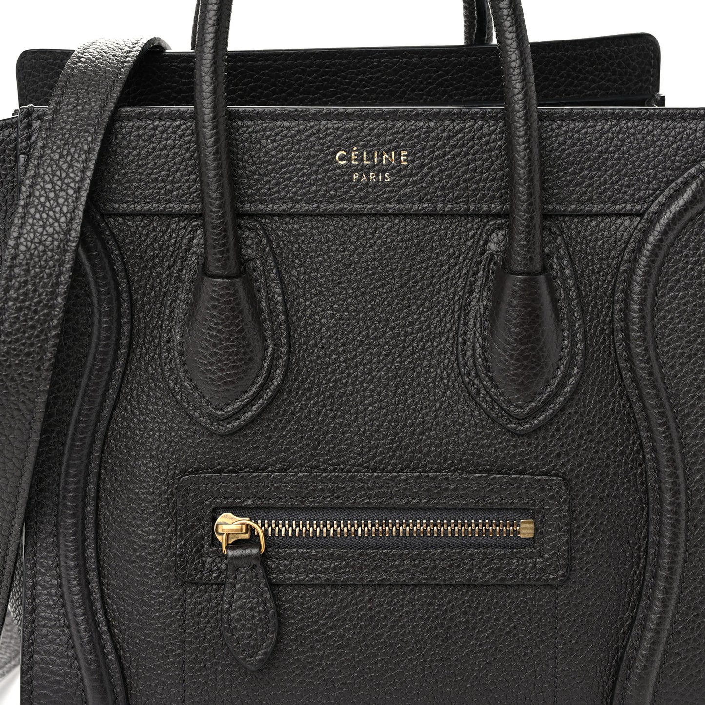 Drummed Calfskin Nano Luggage Liquorice