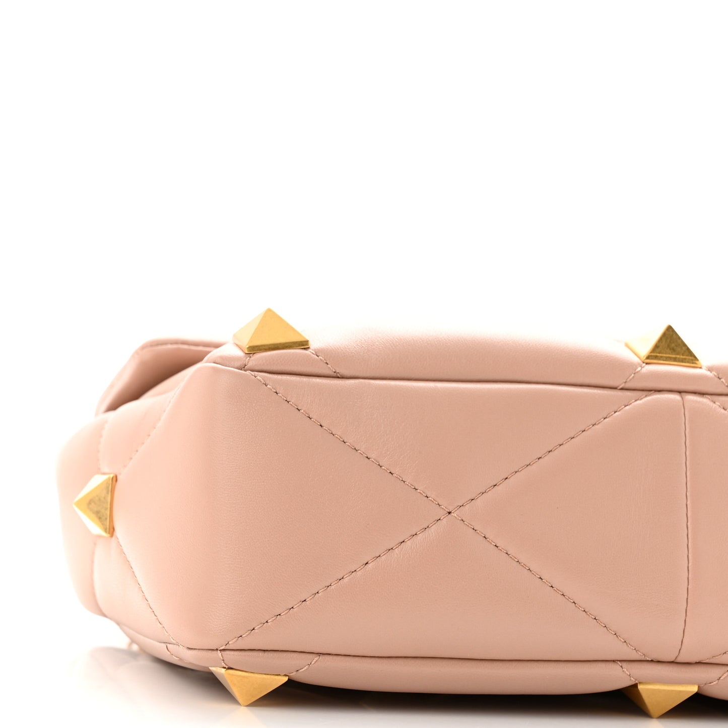 Nappa Large Roman Stud Shoulder Bag Rose Cannelle
