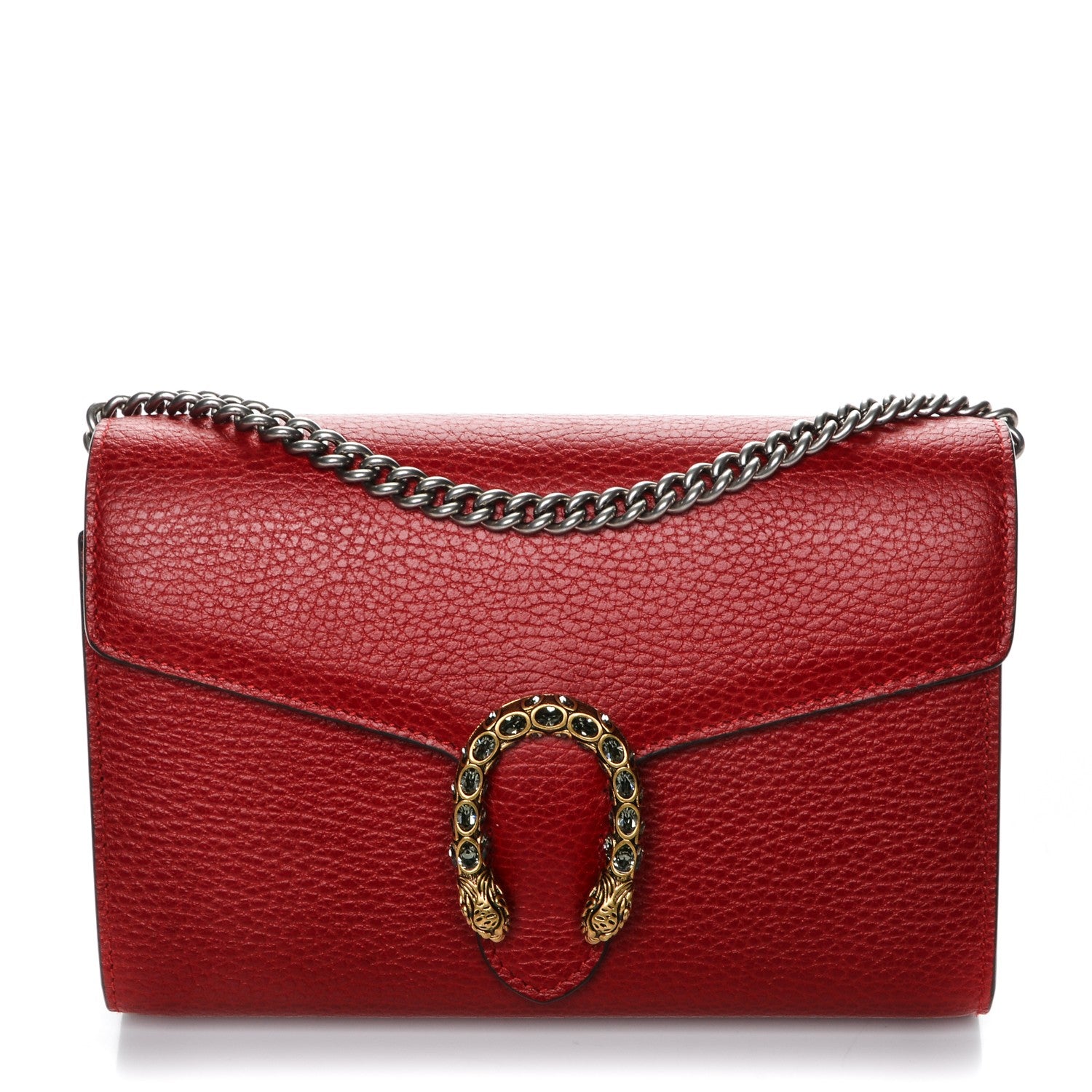 Gucci Calfskin Mini Dionysus Chain Wallet Hibiscus Red 1 of 7