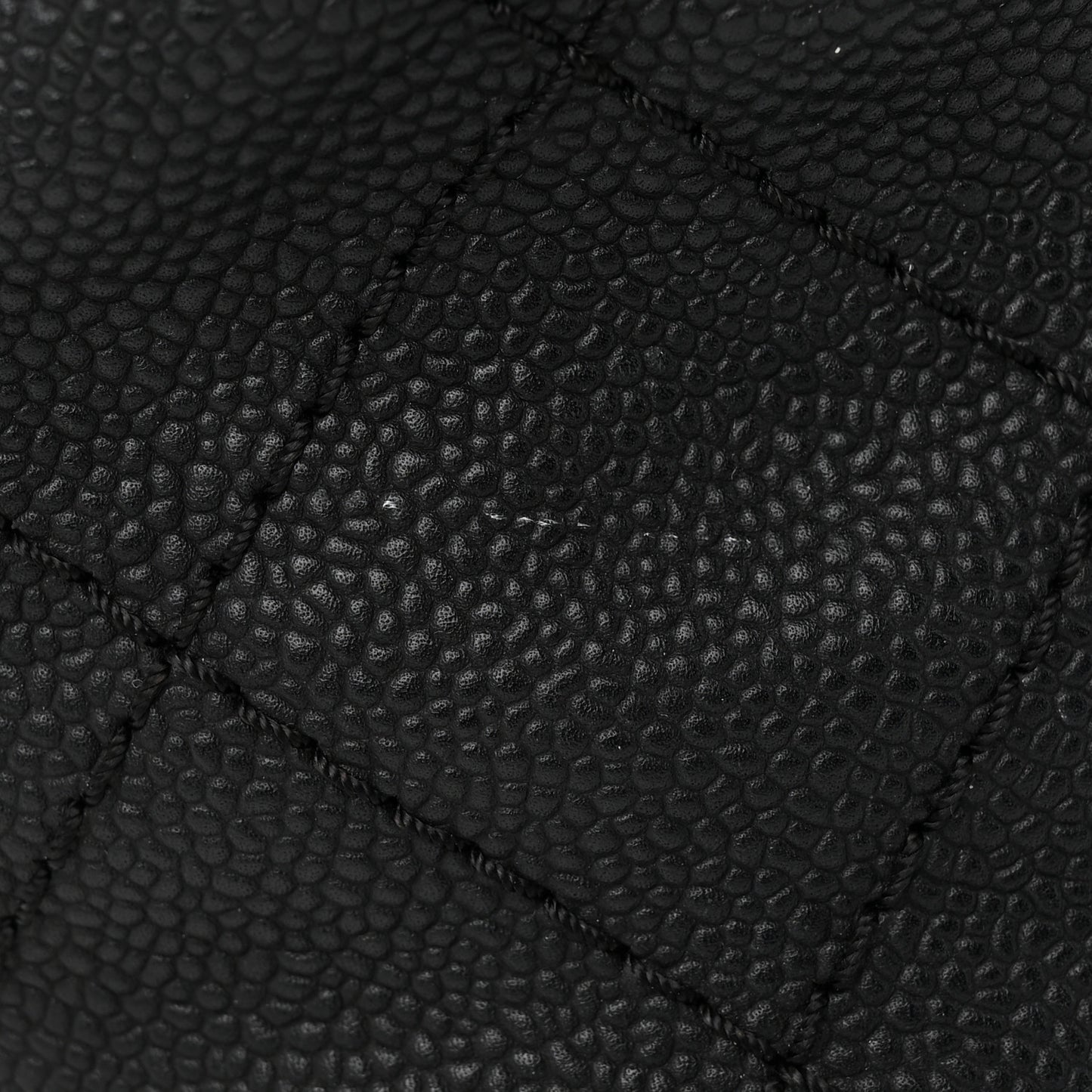 Grained Calfskin Quilted Small Daily Shopping Tote Black