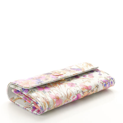 Christian Dior Calfskin Caro Freesia Long Wallet White Multicolor 4 of 9