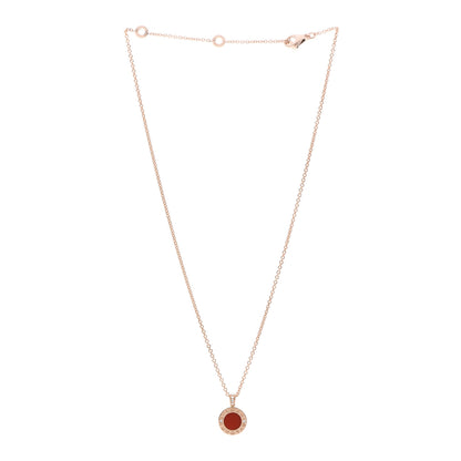 Bulgari 18K Rose Gold Diamond Mother of Pearl Carnelian BVLGARI BVLGARI Pendant Necklace 4 of 9