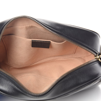 Gucci Calfskin Matelasse Small GG Marmont Chain Shoulder Bag Black 5 of 12